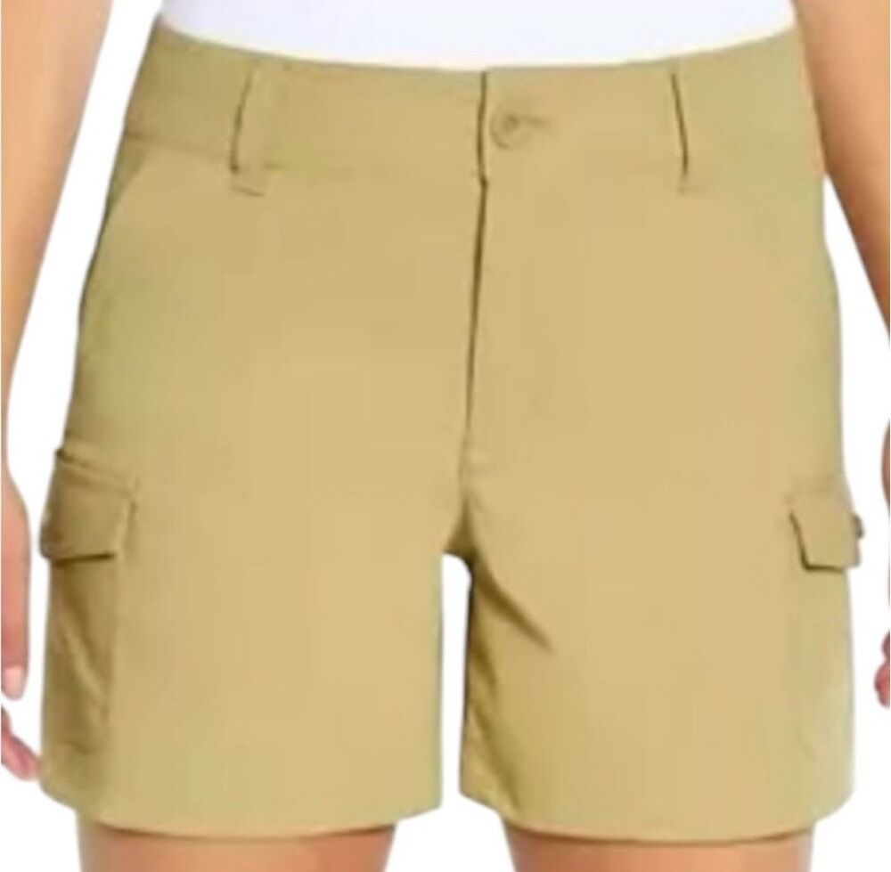 Eddie Bauer Women's Cargo Pocket Shorts tan khaki Size 16 NWT
